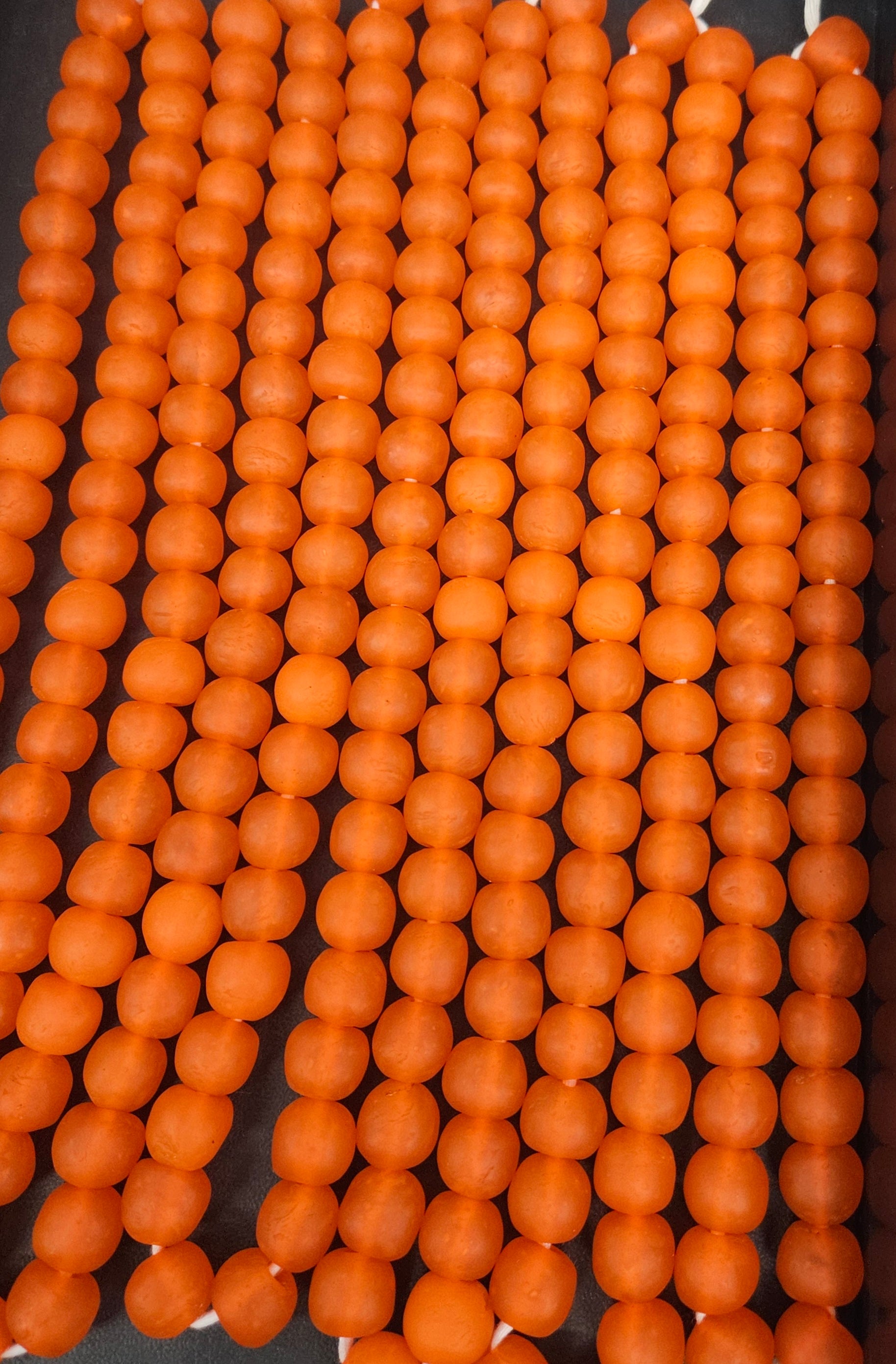 African Glass Beads – Orange Krobo Pocket Beads from Ghana