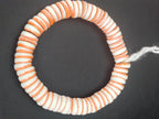 Handmade Ivory & Soft Coral Krobo Glass Spacer Beads, African Recycled Glass Beads, Ghana Jewelry Making Supplies