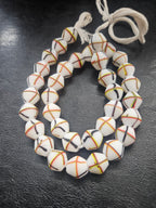 Designer White Multicolor Trade Beads – Graphic Stripe Pattern
African Trade Beads –