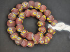 Chocolate Brown Eye Motif African Trade Beads Sourced in Ghana | Large-Hole Recycled Glass Trade Beads | 15–16mm Designer & Collector Strand