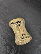 Oversized Ashanti Brass Talking Drum Pendant — Spiral Coil Design