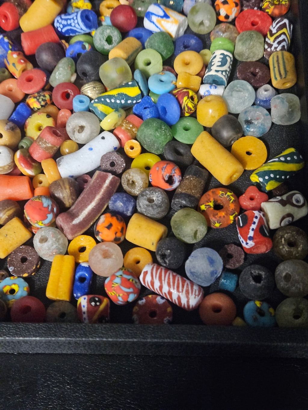 African Bead Soup Mix – Assorted Loose Krobo Glass Beads, 1 Cup