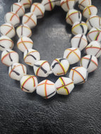 Designer White Multicolor Trade Beads – Graphic Stripe Pattern
African Trade Beads –