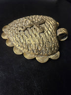 Large Akofena Ghana Brass Statement Pendant – Woven Geometric Focal
