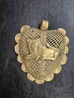 Lion on Adinkrahene African Brass Pendant | Handmade in Ghana