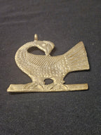 Oversized Sankofa Bird Ashanti Brass Pendant – Handcrafted Adinkra Symbol from Ghana (4" x 4.5")