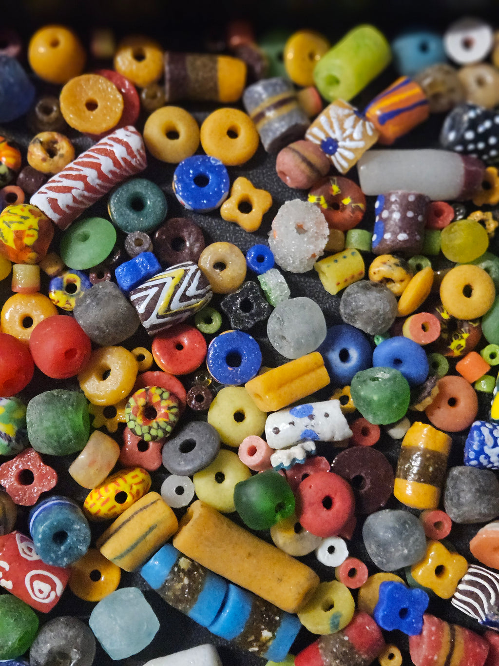 Mixed Shape African Glass Beads – Krobo Bead Soup Assortment