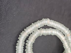 Authentic Frost White Krobo Translucent Recycled Glass Rondelle Beads Handmade in Ghana