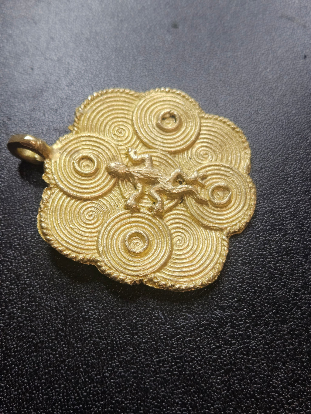 Ashanti Brass Adinkra Pendant – Handcrafted Ghanaian Heritage Symbol