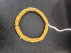 African Glass Beads – Painted Krobo Long Tubes, Mustard & Green Handmade Beads