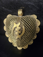 Oversized Gye Nyame Adinkra Symbol Brass Pendant Handmade in Ghana