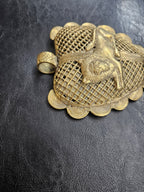 Lion on Adinkrahene African Brass Pendant | Handmade in Ghana