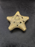 Oversized African Ashanti Brass Star Bead | Ghana Statement Focal Bead