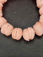 Pink Krobo Sugar Glass Rondelle Beads | Handcrafted Recycled Glass Beads from Ghana | Approx. 30 Beads Per Strand