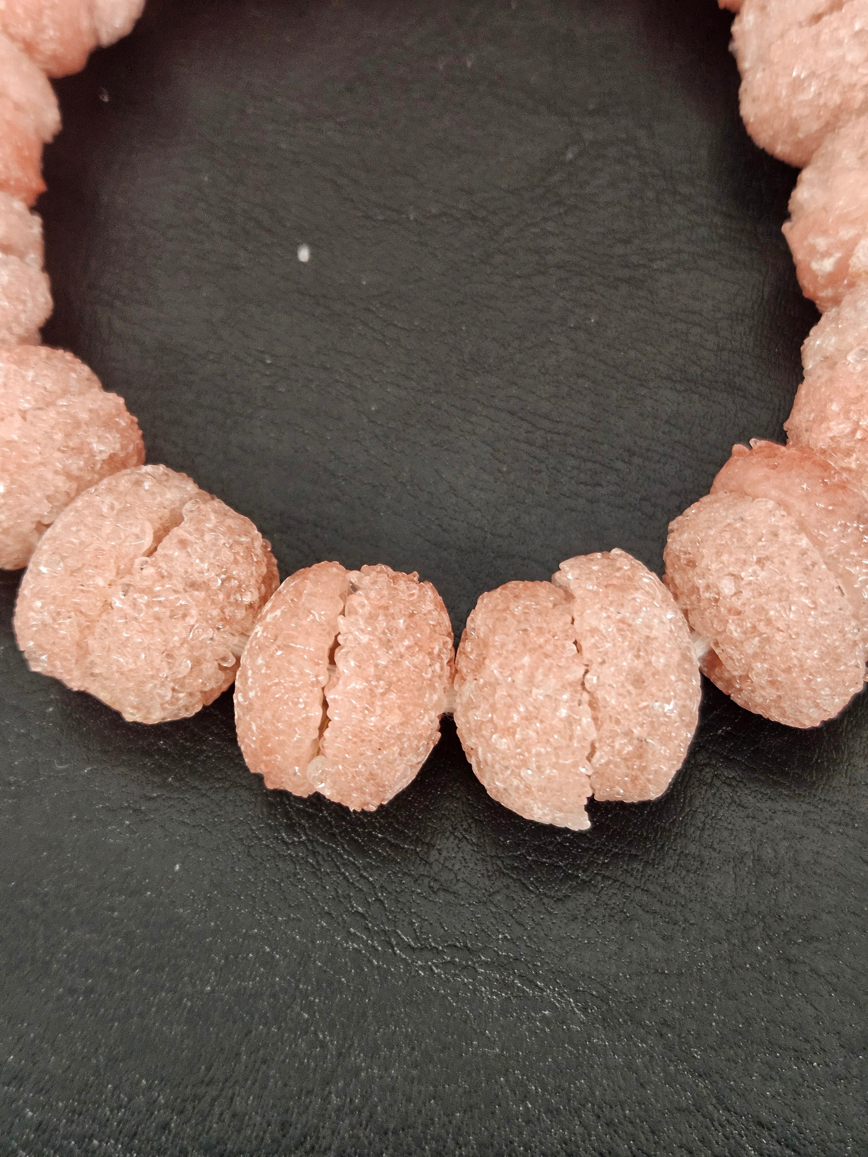 Pink Krobo Sugar Glass Rondelle Beads | Handcrafted Recycled Glass Beads from Ghana | Approx. 30 Beads Per Strand