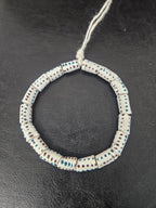 Authentic African Painted Glass Short Tube Beads from Ghana | Ivory Krobo Recycled Glass Jewelry Beads