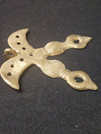 Large Handcrafted Akofena African Brass Pendant | Authentic Ghana Adinkra Symbol