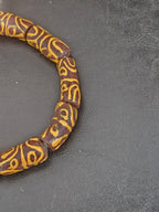 Handcrafted Krobo Glass Beads | Brown and Tan
