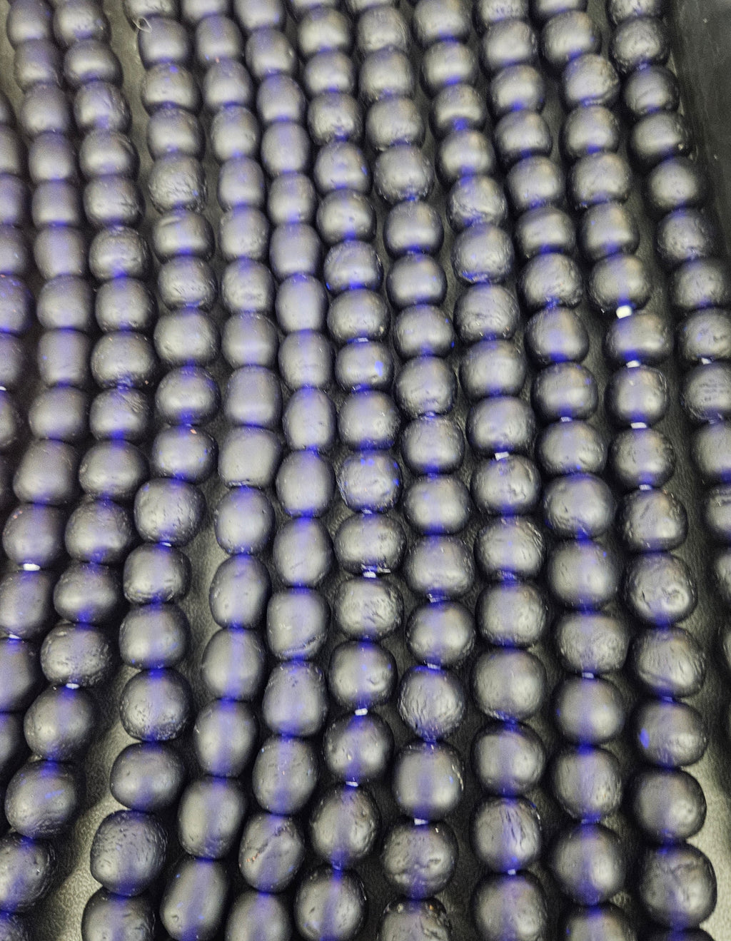 African Glass Beads – Deep Indigo Krobo Pocket Beads from Ghana