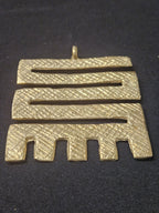 Oversized Nkyinkyim Ashanti Brass Pendant | Authentic Ghanaian Adinkra Symbol | Handcrafted African Brass Statement Pendant