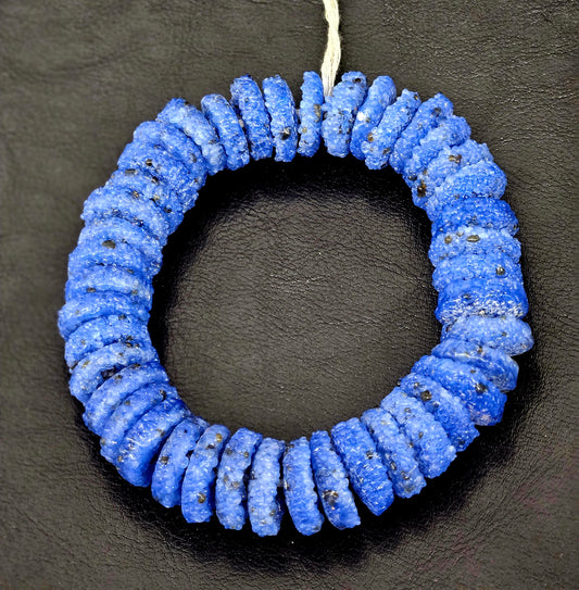 Blue Krobo Recycled Sugar Spacer Glass Beads - #7511
