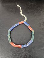 Multicolor Krobo Painted Glass Tube Beads | Handmade African Recycled Glass Beads from Ghana | Approx. 13 Beads