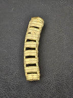 Handcrafted Ashanti Brass Curved Ladder Component Bead | Large Hole African Brass Focal Bead | Ghana Artisan Jewelry Connector 10-12x60mm