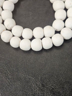 Blue & White African Glass Bead Bundle: Hand-Painted Krobo Rondelle and White Pocket Beads from Ghana