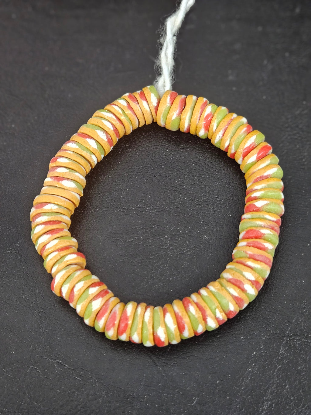 Mustard Gold Multicolor Krobo Glass Spacer Beads | Handmade Recycled Glass Beads from Ghana