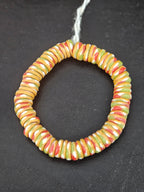 Mustard Gold Multicolor Krobo Glass Spacer Beads | Handmade Recycled Glass Beads from Ghana