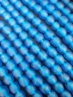 Handmade Blue Krobo Pocket Glass Beads from Ghana for Jewelry Making