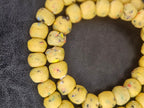 Aadampo Authentic Golden Ochre Krobo Powdered Glass Beads | Handmade Recycled Glass Beads from Ghana | 13–14mm