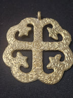 Pendant African Large Handcrafted Onyame Dua African Brass Pendant