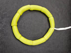 Lime Green Krobo Powdered Glass Tube Beads • Handmade Recycled Glass • Ghana • Large Hole • 10–12 × 24–30 mm