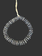 African Glass Beads – Painted Krobo Short Tubes, Black & White Krobo Beads