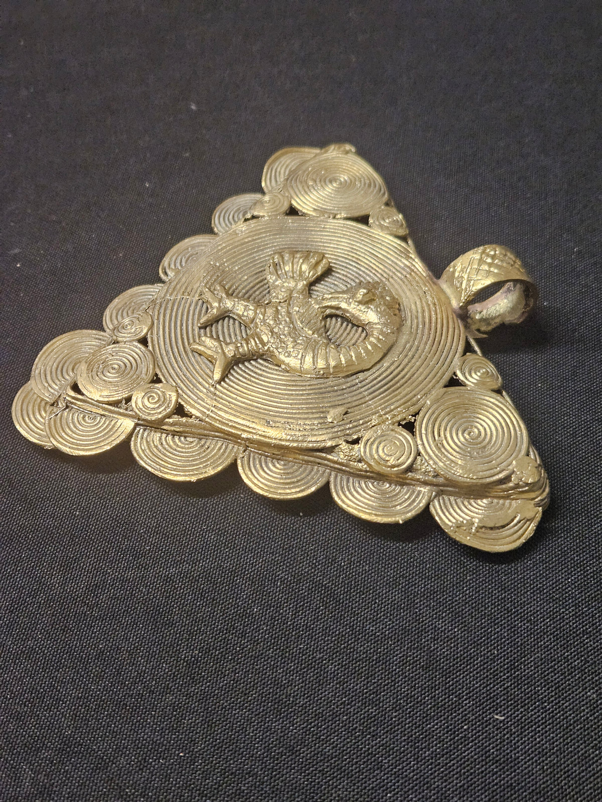 Sankofa Adinkra Symbol African Brass Pendant – Handmade in Ghana