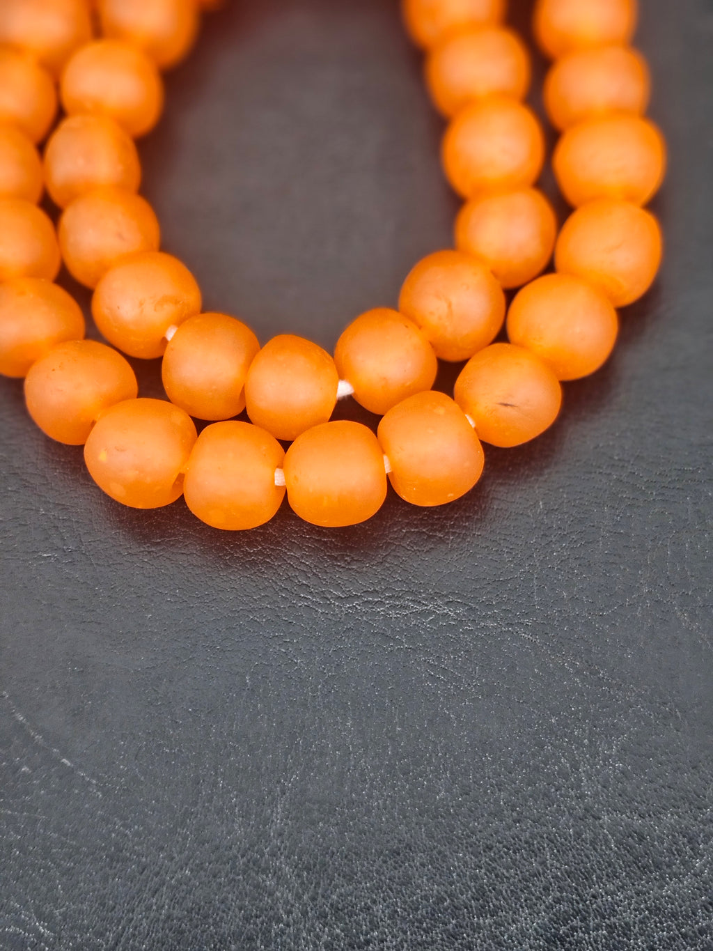 Multicolor Hand-Painted Krobo Rondelle Glass Beads & Orange Pocket Glass Beads | Handmade in Ghana