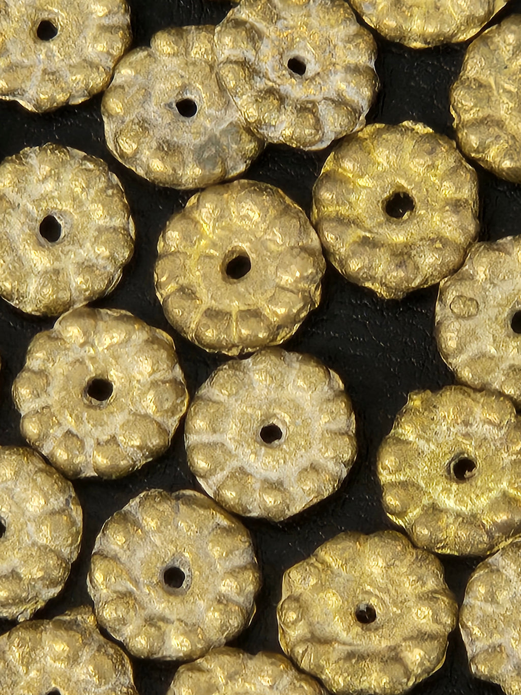 Handcrafted Ashanti Brass Spacer Beads | Large African Brass Disc Beads from Ghana | Jewelry Making Supplies