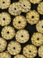 Handcrafted Ashanti Brass Spacer Beads | Large African Brass Disc Beads from Ghana | Jewelry Making Supplies
