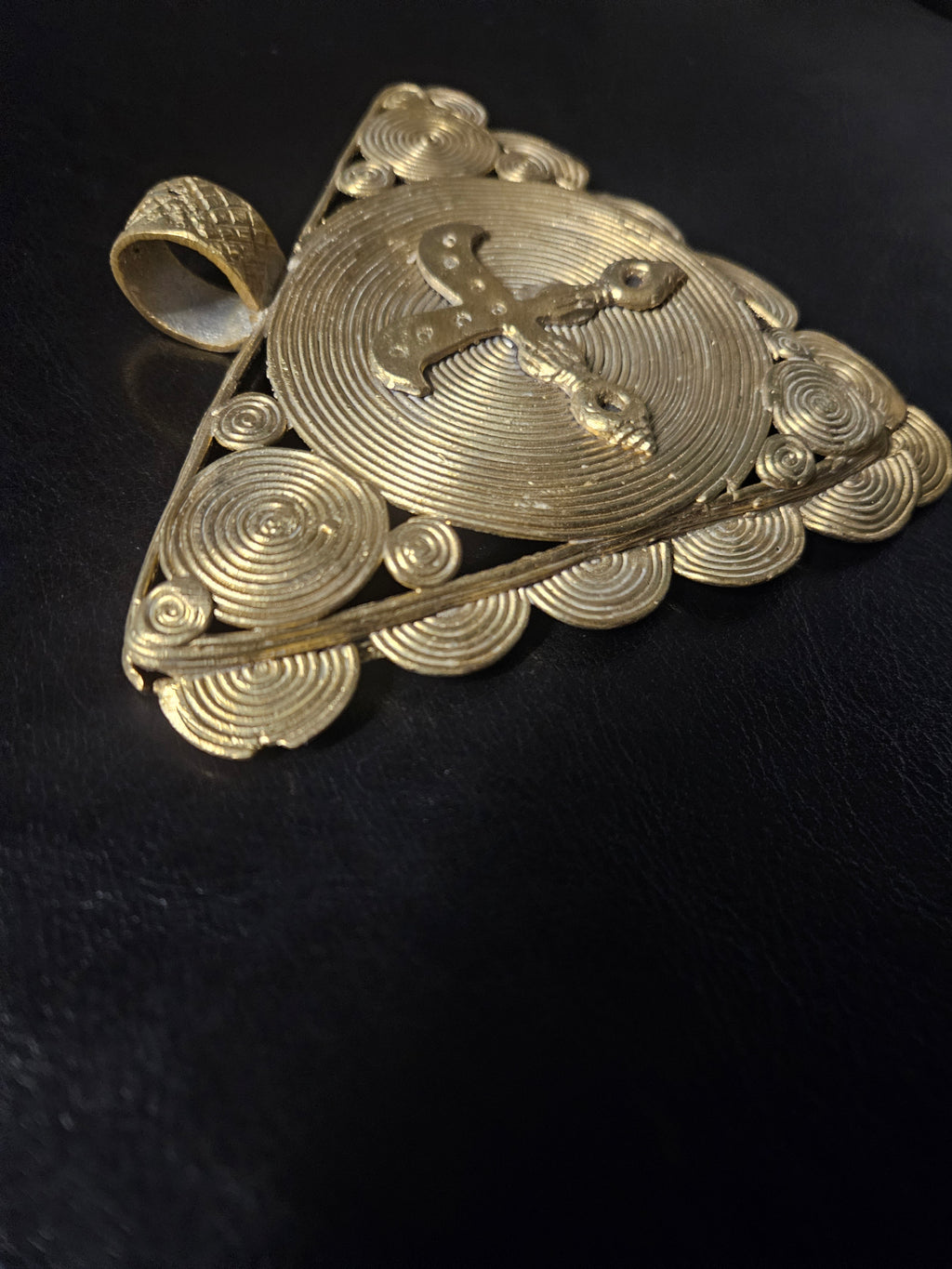 Akofena Adinkra Symbol African Brass Pendant – Handmade in Ghana