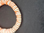 Handmade Ivory & Soft Coral Krobo Glass Spacer Beads, African Recycled Glass Beads, Ghana Jewelry Making Supplies