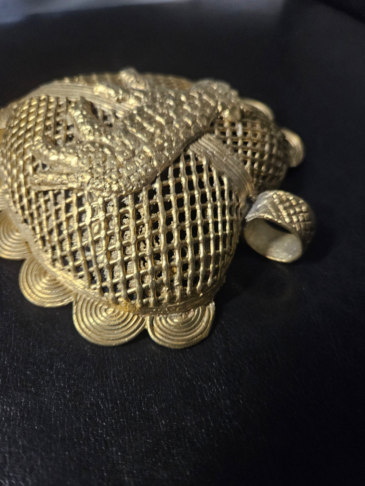 Large Ghana Brass Tiger Statement Pendant – Adinkrahene Design