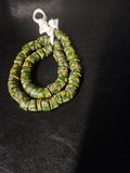 Green Eye Trade Beads – Multicolor Pattern 8–10 × 14–15mm