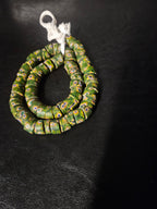 Green Eye Trade Beads – Multicolor Pattern 8–10 × 14–15mm