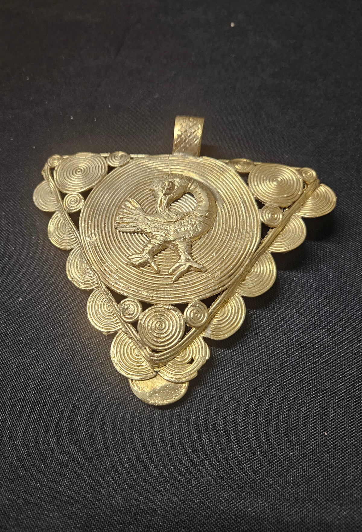 Sankofa Adinkra Symbol African Brass Pendant – Handmade in Ghana