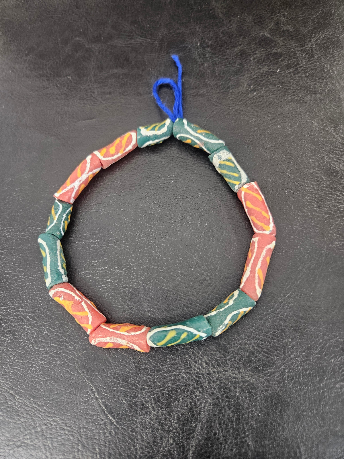 Authentic African Painted Glass Tube Beads from Ghana | Handmade Krobo Recycled Glass Jewelry Beads