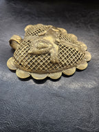 Lion on Adinkrahene African Brass Pendant | Handmade in Ghana