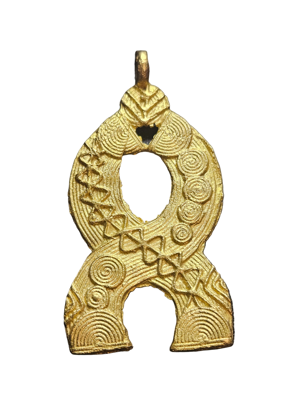 Ashanti Brass Pendant – Sacred Openwork Heritage Symbol (45mm × 85mm)