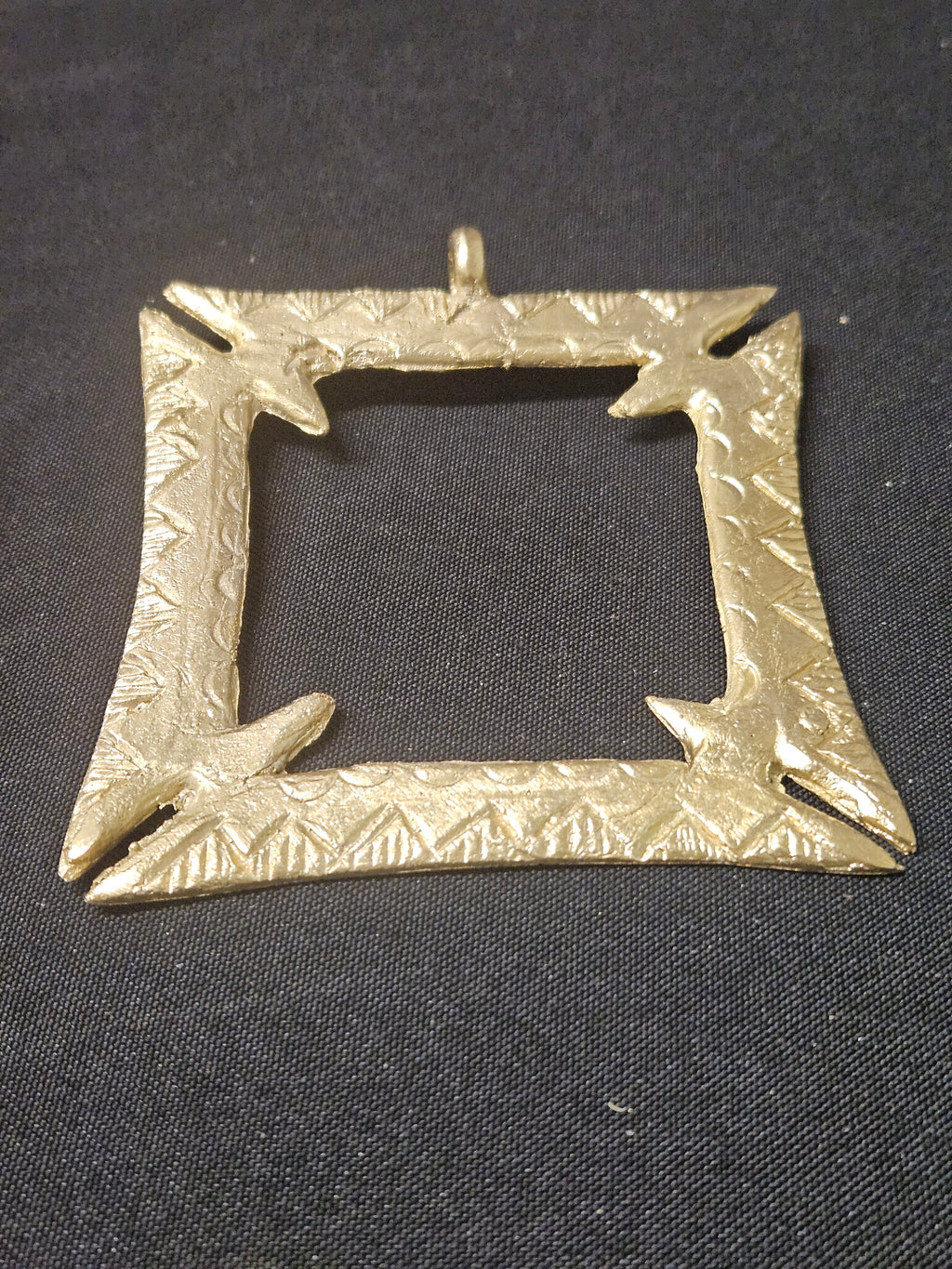 Large Handcrafted Fihankra African Brass Pendant | Authentic Ghana Adinkra Symbol of Community