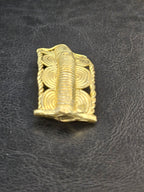 Handcrafted Curved Ashanti Brass Component Bead | Large Hole African Brass Bracelet Focal Bead | Ghana Artisan Brass Connector 25x50mm